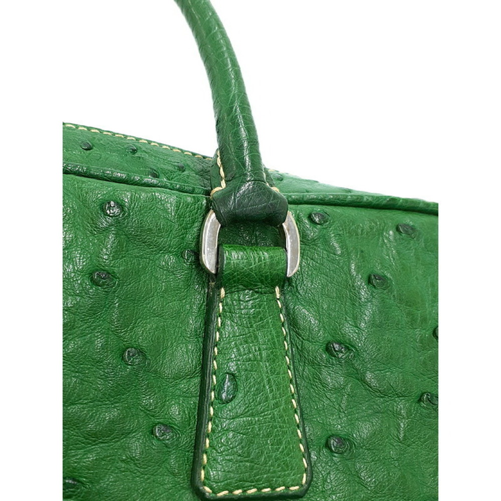Prada bag green emerald Bauletto ostrich leather Green - Picture 5 of 9